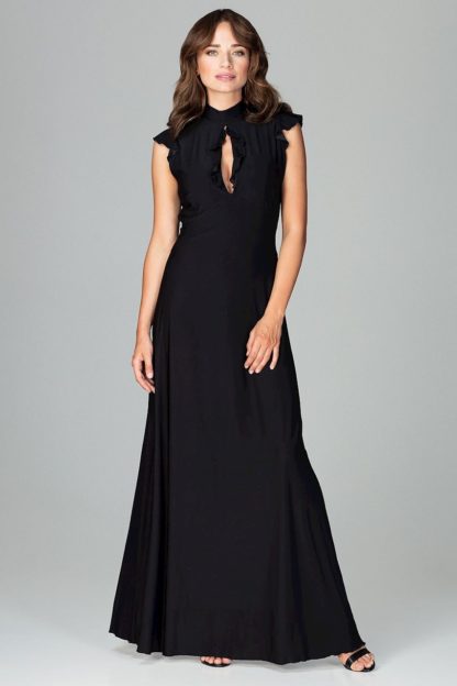 Sukienka z dekoltem łezka czarna