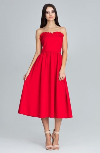 Sukienka z gorsetową górą czerwona