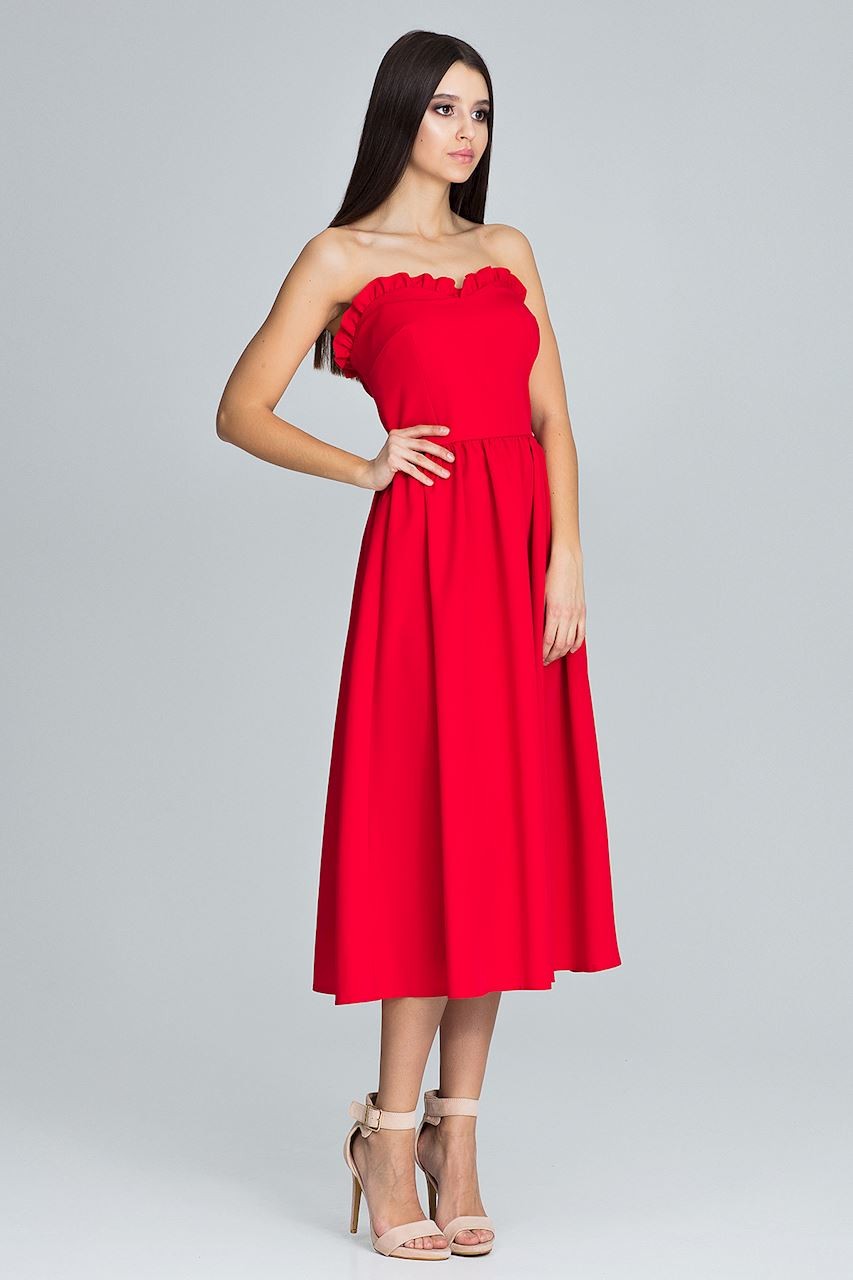 Manoukian Sukienka gorsetowa czerwona je\u017cyna Imprezowy wygl\u0105d Moda Sukienki Gorsetowe sukienki 