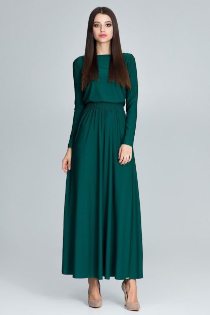 Prosta długa sukienka zielona