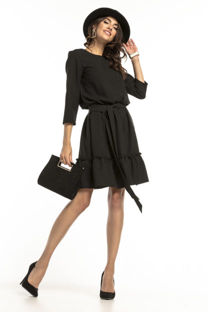 Sukienka mini z wiązaniem czarna