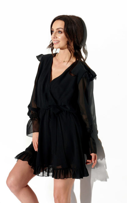 Wieczorowa sukienka z szyfonu czarna