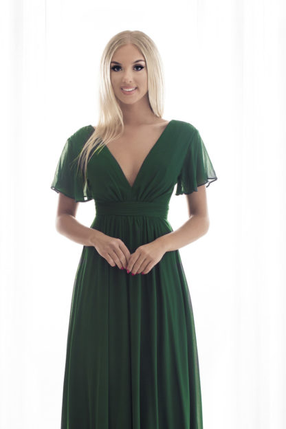 Szyfonowa sukienka maxi zieleń