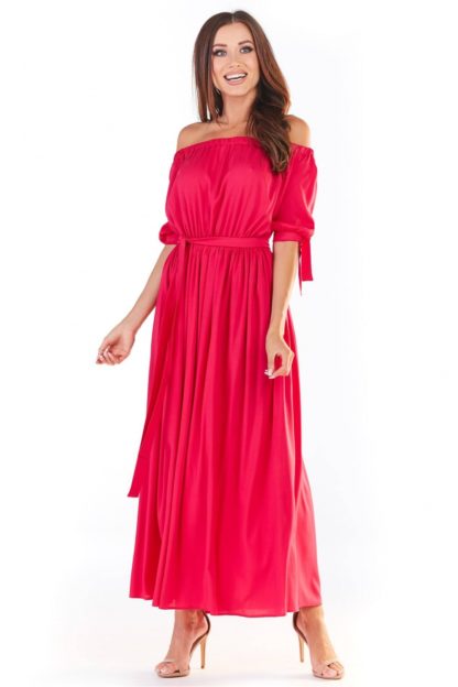 Letnia sukienka hiszpanka maxi różowa