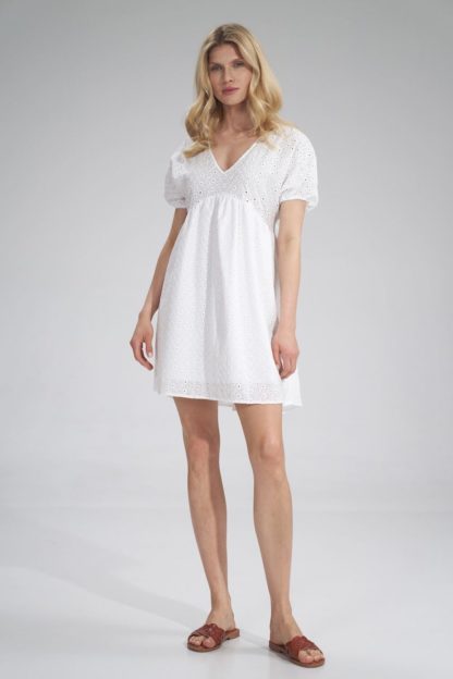 Ażurowa sukienka mini biała