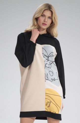 Wzorzysta bluza z długimi rękawami wzór 123