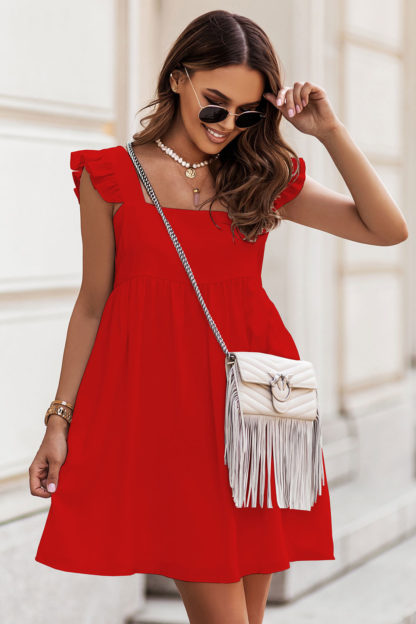 Luźna sukienka mini czerwona