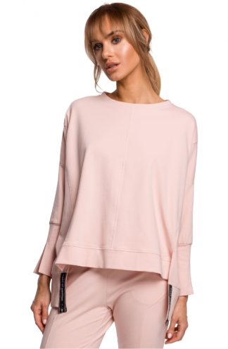 Asymetryczna bluza dresowa różowa