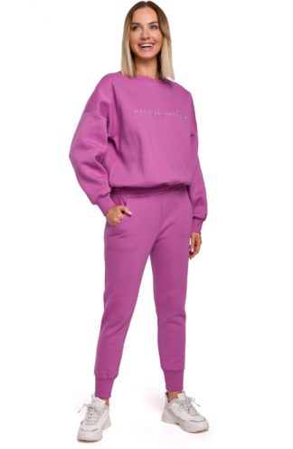Klasyczne spodnie dresowe fioletowe