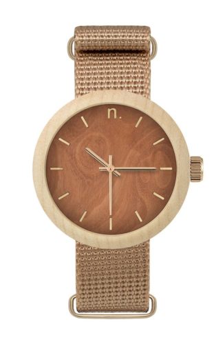 Drewniany zegarek damski na pasku brązowy