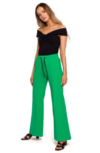 Szerokie spodnie dresowe zielone